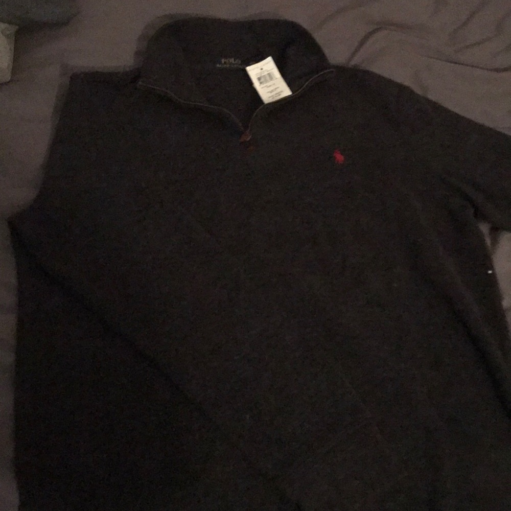 Black 1/4 zip polo